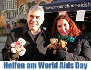 Teddys verkaufen am Welt Aids Tag (Foto. Martin Schmitz)